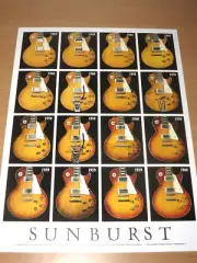 Sunburst Gibson Les Paul Standards 1958-60 Guitars Poster New IN Mint Rare