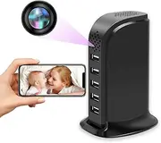 Hidden Camera USB Charger Camera, WiFi Spy Camera Charger 5-Port USB Hub Covert Nanny Cam for Home Surveillance with Motion Detection iOS & Android APP Remote Control No Audio