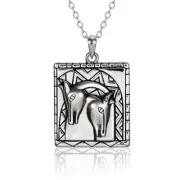 Embracing Horses Sterling Silver Laurel Burch Necklace 18" Chain