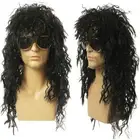 Mens Wig Mullet Golden Brown Party Wigs 70s 80s Costume Cosplay Rock Adults Hair