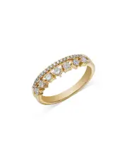 Bloomingdale's Fine Collection Diamond Round & Princess Cut Double Row Band in 14K Yellow Gold, 0.50 ct. t. w.