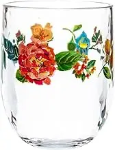 Aboard Homewear Garden Floral Shatterproof Cup, 15.2 fl oz (430 ml), Plastic Glass, Stylish Design, Dishwasher-Safe, BPA Free, Large Capacity, Large Iced Coffee, Highball, Outdoors, PVHDF146VSGF