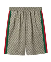 Gucci Monogrammed Elasticated-Waist Shorts L Beige/ebony