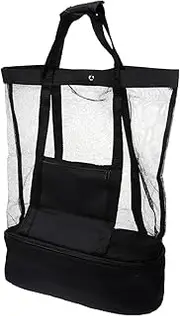 [WOFASHPURET] Large Capacity Beach Tote Bag Mesh Swim Bag for Sand Beach Toy Storage Bag Material