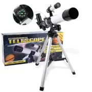 Telescope for Kids & Beginners Adults 40/400mm Astronomical Telescopes Silver