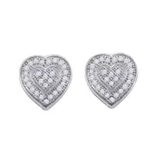 1/6CT-Diamond HEART EARRINGS