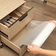 60cm x 500cm Transparent Drawer Liner Non-Slip Shelf Liners for Kitchen Cabinets, Pantry, Cupboard -Waterproof Easy Cut Eco-Friendly Self-Adhesive Clear Cabinet Liner