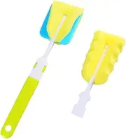 Anneome 2pcs Sponge Bottle Cleaning Brush Glass and Feeding Bottle Scrubber Replacement Sponge Green for Nipple and Cleaning