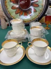 MIKASA HARROW FINE BONE CHINA COFFEE CUP & SAUCER SETS OF 8 BRAND NEW 129
