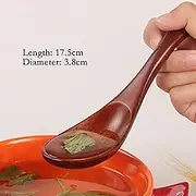 Tablespoons 5 PCS of Children's Spoons, Small Wooden Spoons, Creative Cute Baby Eating Spoons, Adult Ice Cream Spoons, Spoons for Household Use Serving Spoon (Color : D)