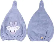 PAMINGONO Hair Towel Cap Soft Coral Fleece Quick Dry Fast Drying Cap Bath Towel Hair Drying