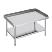 Stainless Steel Work Table, 30 x 48 x 26 Inch Commercial Food Prep Worktable, 3-Sided Backsplash Heavy Duty Prep Worktable, Metal Work Table with Adjustable Height for Restaurant Home