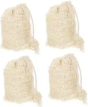 TOVINANNA Pack Shower Soap Holder Handmade Mesh Bag Body Scrub Exfoliator Linen Cotton