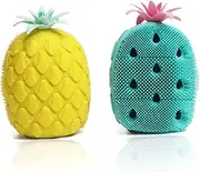 IWOWHERO 2pcs Silicone Shower Brush Pineapple Cactus Shape Bathing Scrubber Exfoliating Body Facial Washing Tool for All Skin Types Random Color Random Color