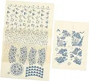 STOBOK 4 Sheets Burnt Pottery Stickers Decorative Transfer Paper Clay Transfer Paper Underglaze Ceramic Cup Decal Household Clay Decal Pottery Supply Flower Floral Glaze Chinese Zodiac