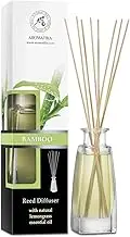 Diffuser Bamboo 100ml with Lemongrass Essential Oil - Reed Diffuser – for Home Fragrance – Bathroom – Aromatherapy - Air Freshener – Scented Diffusers – with Sticks - Room Diffuser