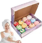 Christmas Bubble Bath Balls - 12 X Colorful Christmas Theme Creative Shower Ba 12 X Colorful Christmas Theme Christmas Ornaments, Bubble Bath Ball Set with Pleasant Scents for Women, Wife, Girlfriend