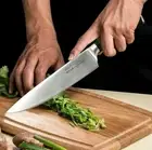 Chef Knife Stainless Steel Full Tang Plastic Handle Gyuto Slicing Beef Santoku M