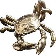 [QUMIIRITY] Retro Brass Crab Figurine Unique Home Decoration Brass Sculpture for Living Bedroom and Office Decor Detail for Stylish Indoor Accents