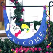 3-D Stuffed Hammock Easter Bunny Rabbit Flagpole Yard Garden Stake