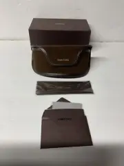 TOM FORD LARGE BROWN VELVET SUNGLASS CASE CLEANING CLOTH & POLISHING CLOTH