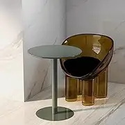 Round Pub Bar Table Dining Height Table Snack Side Table for Sofa and Bed, Living Room Small Modern Accent Nightstand, High Top Iron Stable Frame Kitchen Table(40x72cm)