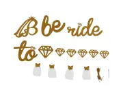 Bridal Shower Banner Gold Glitter Paper Shiny Charming Bridal Shower Sign Paper Mesh Bride To Be Banner For Bridal Shower Gold