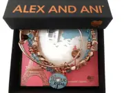 Alex and Ani I Love You Set of 3 Bangle Bracelets Shiny Rose Gold NWT Box Card