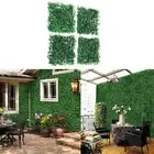 4 Pieces Artificial Grass Wall Panels Privacy Hedge Screen Decoration Artificial