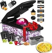 Food Chopper - Vegetable Chopper Slicer Onion Cutter,Multifunctional Kitchen Gadgets Onion Dicer Slicer with Container for Potato Salad Veggie Carrot Tomato