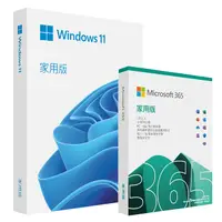 在飛比找PChome24h購物優惠-Microsoft 365 家用版一年盒裝+Windows 