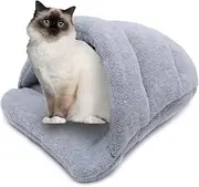 Paws & Claws 58x44cm Cat/Pet/Kitten/Dogs/Puppies Plush Igloo Bed/Cave Grey