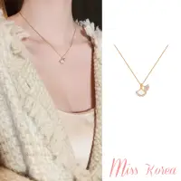 在飛比找momo購物網優惠-【MISS KOREA】韓國設計輕奢微鑲美鑽銀杏葉造型項鍊(
