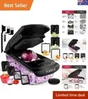 Vegetable Chopper - Spiralizer Vegetable Slicer - Onion Chopper with Containe...