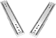 HOMSFOU 2pcs Stainless Steel Drawer Slides Three Section Rail Track Easy Install for Bedroom Office and Bathroom Cabinets High Grade Steel Ball Bearing Fixed Slot Design to Prevent