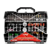 TOPEX 239pcs Rotary Tool Accessory Kit Mini Grinding Polishing Shank Craft Bit Set
