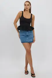 Black Bubble Top Sleeveless - Size 12M, Women's Top