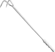EXHUMKY Stainless Steel Meat Hook Turner Long Handle for Picnic Barbecue Lightweight and Portable Design Effort Saving Tool for Safe and Efficient Cooking