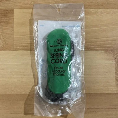Long Black Phone Spring Cord Western Electric Bell Telephone System Vintage NOS