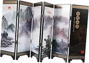 Mini Vintage Folding Screen Decor Chinese Style Tabletop Divider Lightweight Photography Prop for Rooms and Home Decoration