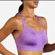 BROOKS Dare Racerback Run Bra Heliotrope Seamless Feel Run Ready Women’s 34C
