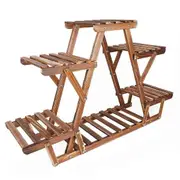 Pine Wood Triangle Heavy Duty Outdoor Plant Stand Shelf