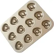 Donut Cake Pans Carbon Steel 12-Cavity Non-Stick Ring Doughnuts Bakeware Baking Maker DIY Donut Pan Easy to Clean Multicolor126 Type C
