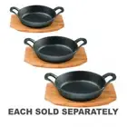 Pyrolux Pyrocast Round Gratin with Maple Tray Durable Heavy Duty Cast Iron