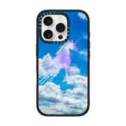 iPhone 16 Pro Impact Case Blue sky white dream clouds magical pink unicorn