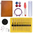 Tunisian Crochet Hook Set with Cable, 26pcs Aluminum Interchangeable Hooks, 6...