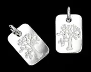 925 Sterling Silver 2 Botanic ,Tree of Life Charms 8x11mm.