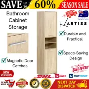 Slim Cabinet Tall Cupboard Kitchen Pantry Laundry Storage Bathroom Cabinet Shelf