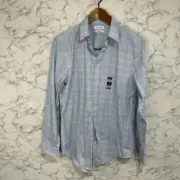 Calvin Klein Men’s Shirt sz 15.5-32/33 Slim Fit Steel + Wrinkle Free NEW #F251