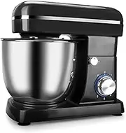 Stand Mixer, 5L Dough Mixer for Baking, Electric Kitchen Mixers with Bowl, Dough Hook, Wire Whip & Beater, Removable Splash Guard, 6 Speeds Variable Speed, Pulse Function, 1500 W